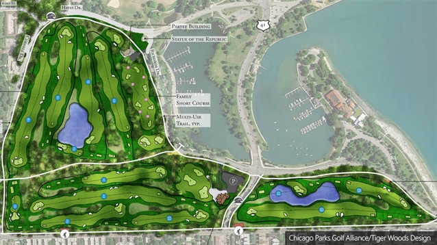 Revised layout unveiled for proposed Tiger Woods design in Chicago