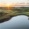 The green of the par-four sixth, one of six holes with water in play (Jacob Sjöman)