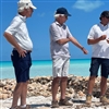 Bill Coore, Ben Crenshaw, Trevor Dormer and Scotty Sayers on site at Torch Cay, which is under construction in The Bahamas (Photo: Jim Kidd)