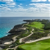 Vegetation has been cleared near the seventeenth green (in the foreground). A new oceanfront deck between the green and the eighteenth tee has also been built (Photo: The Abaco Club)