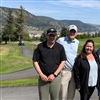 Alex Hay (second left) of Lobb + Partners and Rob Yaworski (fourth from left) from Williams Lake Golf & Tennis Club, with representatives from Williams Lake and Landscapes Unlimited Golf & Fields (Photo: Williams Lake)