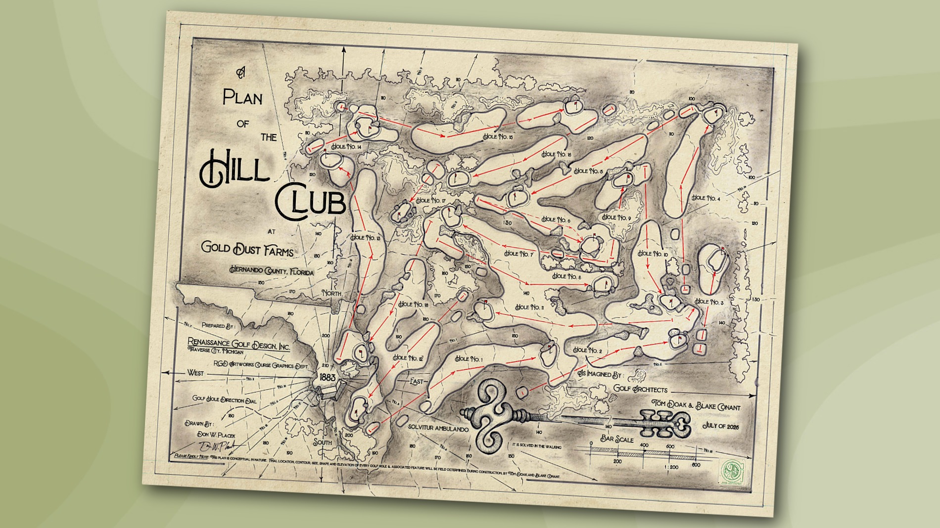 Tom Doak and Blake Conant develop routing of The Hill Club in Florida