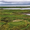 The seventeenth green (foreground), then the first, second and third beyond. The latest work at Tralee has included the accentuation of links characteristics on the front nine (Photo: Ian Cronin)
