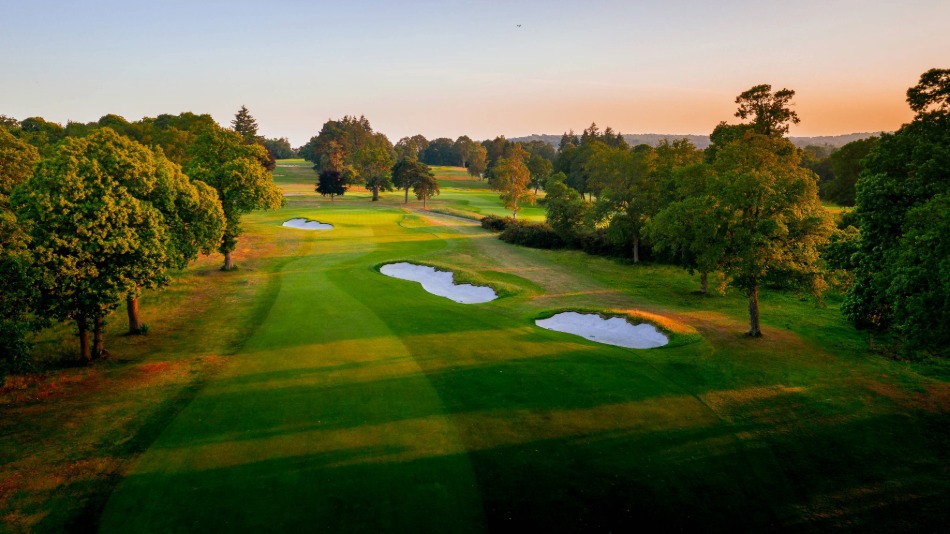 Diagonal bunkering on the par-four tenth hole at Tandridge (Photo Jason Livy)