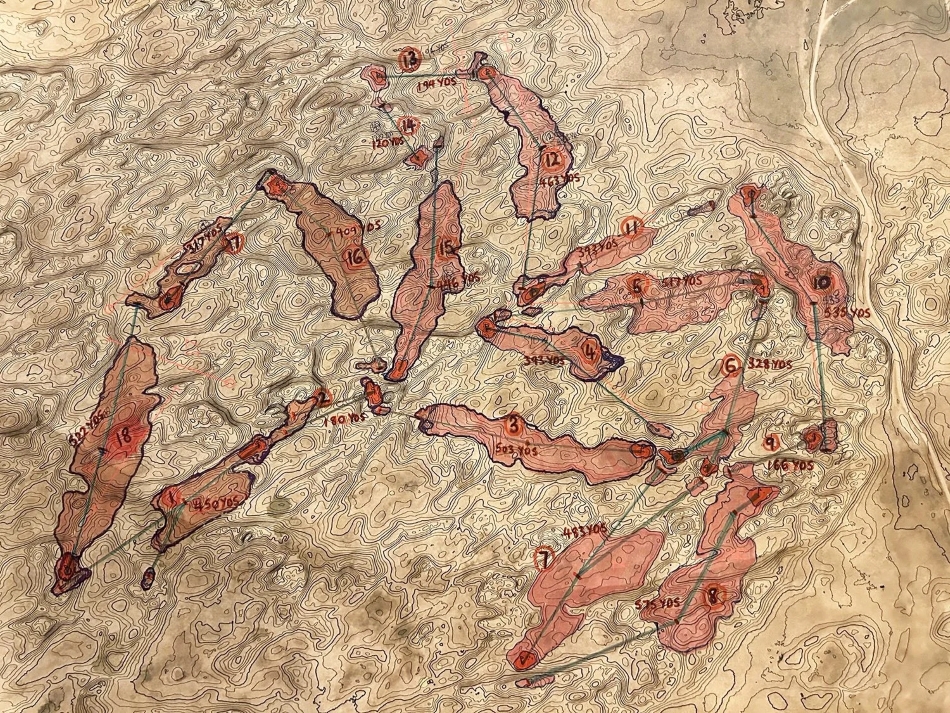Coore & Crenshaw’s routing for the first course at Rodeo Dunes (Image: Dream Golf)