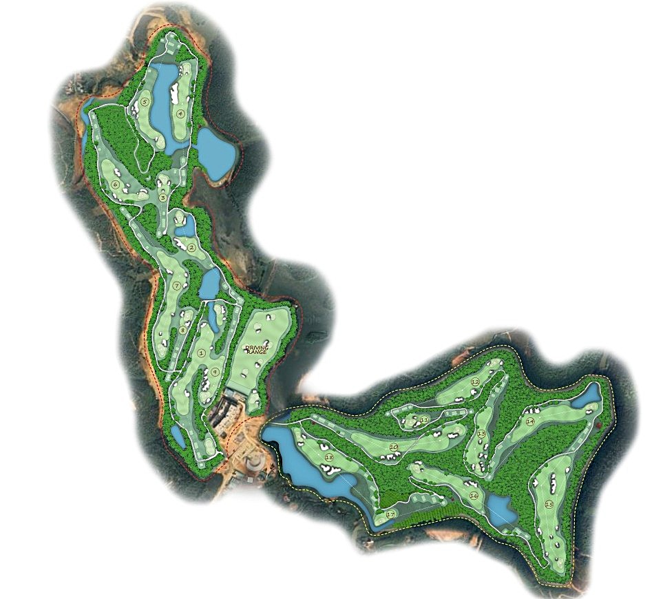 Greg Norman’s design team routed the Văn Lang course on a forest site with plenty of lakes and undulation (Image: Greg Norman Golf Course Design)