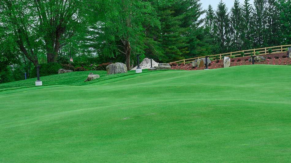 “The [practice] green was built on a significantly sloping piece of terrain, it contains three different levels with a significant transition slope between levels,” said architect John LaFoy (Photo: John LaFoy)