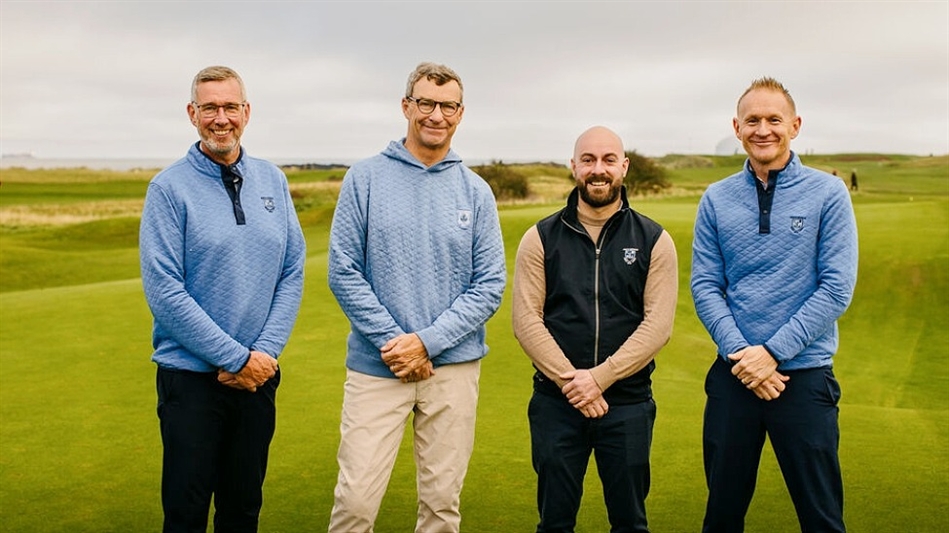 From left, Martyn Huish, head of golf at North Berwick, Gil Hanse, course manager Kyle Cruickshank and general manager Stuart Bayne (Image: The North Berwick Golf Club)