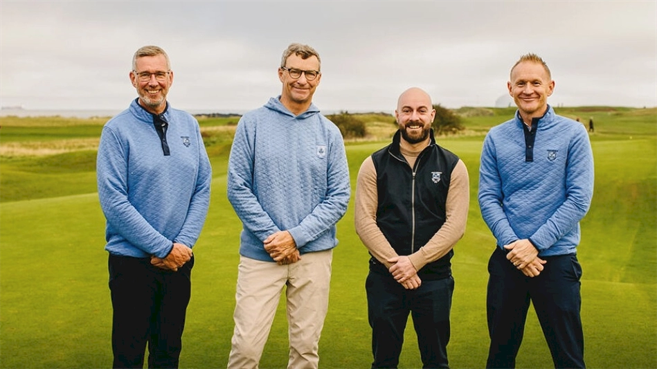 From left, Martyn Huish, head of golf at North Berwick, Gil Hanse, course manager Kyle Cruickshank and general manager Stuart Bayne (Image: The North Berwick Golf Club)
