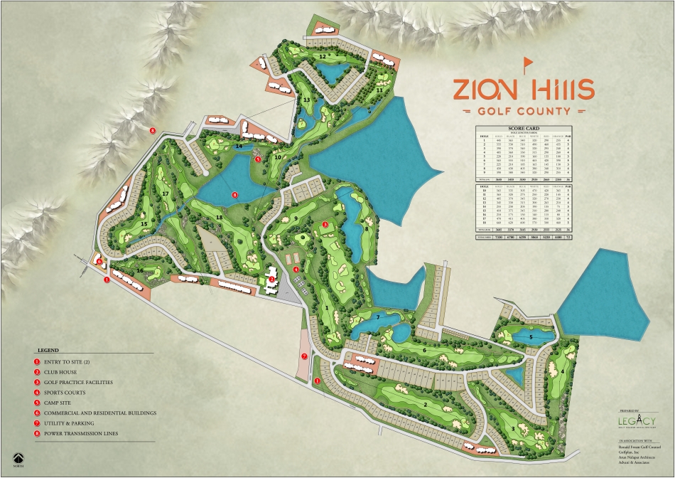 The final routing of Zion Hills’ back nine is the result of a long period of refinements over the decade-long project (Image: Legacy Golf Course Architecture)