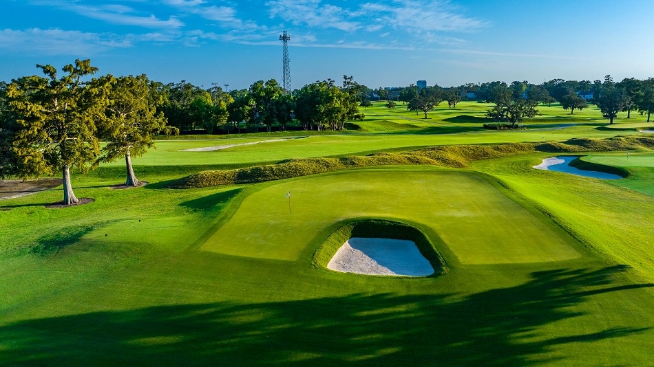 The pair worked on a redesign at Metairie in Louisiana. Pictured, the reimagined Lion’s Mouth eleventh hole (Photo: Larry Lambrecht) 		 Position: Show Media