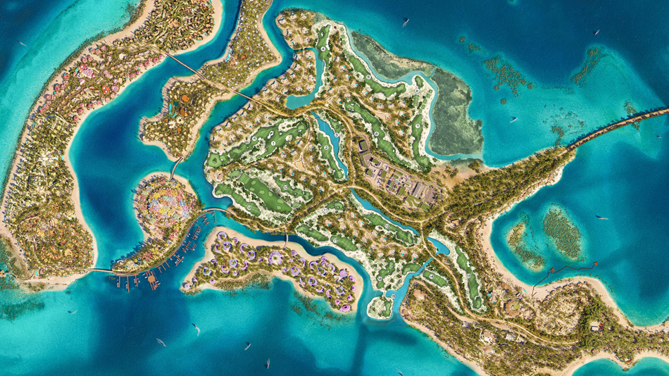 Curley inherited the routing but made some tweaks to free up land for the par-three sixth, plus a putting green and short-game area near the clubhouse (Image: Red Sea Global)