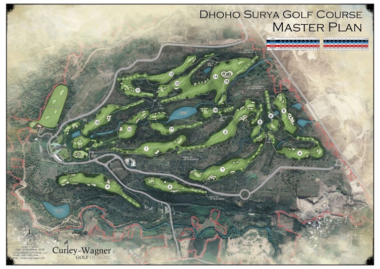 Curley-Wagner’s final routing for the Dhoho layout (Image: Curley-Wagner Golf Design)