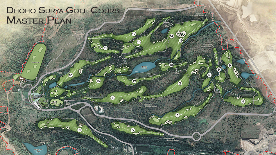 Curley-Wagner’s final routing for the Dhoho layout (Image: Curley-Wagner Golf Design)