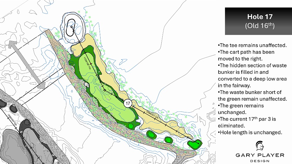 Plans detailing the work completed on hole seventeen (Image: Gary Player Design)