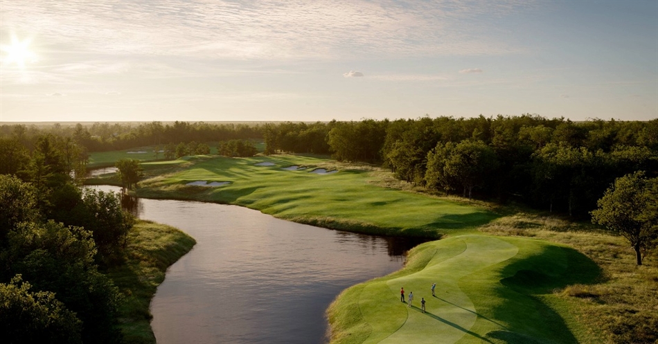 The fourteenth fairway will be bordered by water, bunkers, fescue and trees (Image: Harris Kalinka)