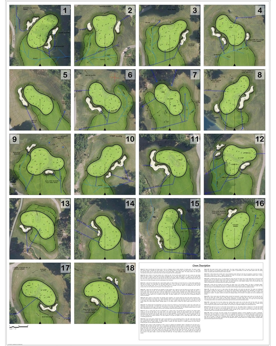 Jeff Lawrence is redesigning all greens to increase their overall size, add pin s and introduce new contours (Image: Lawrence Golf Design)