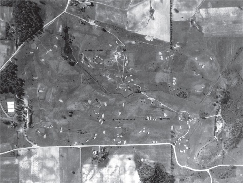 Tyler Rae and his team referenced several historic documents, including this 1934 aerial, to develop their restoration plan (Image: Brookside Country Club)