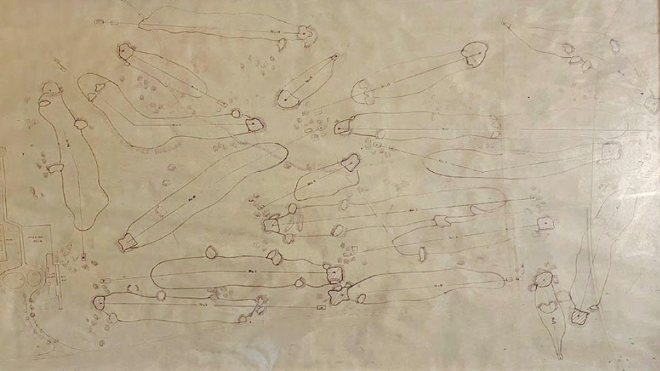 Ross’s original routing plan for the course at Brookside Country Club (Image: Brookside Country Club)