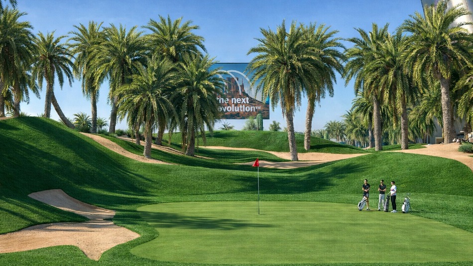 The plan for the first Megalodome course is an Arizona-inspired design (Image: Megalodome Golf)