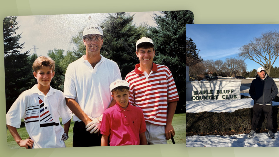 Eleven-year-old Jay Blasi, centre, at Maple Bluff in Wisconsin, where he is now the club’s architect (Photo: Jay Blasi)