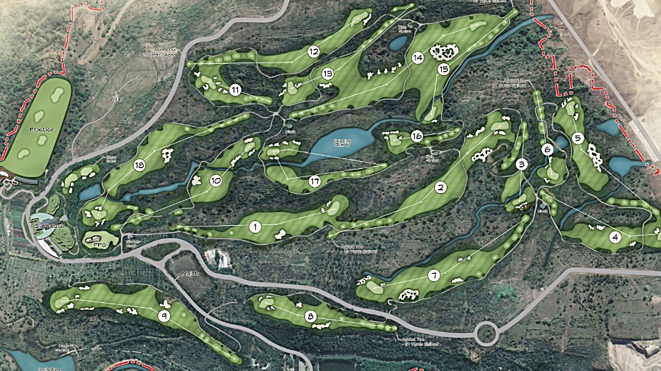 Dhoho was originally conceived as a 27-hole project, but was adapted to become two loops of nine (Image: Curley-Wagner Golf Design)