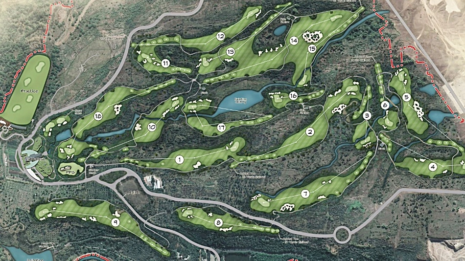 Dhoho was originally conceived as a 27-hole project, but was adapted to become two loops of nine (Image: Curley-Wagner Golf Design)