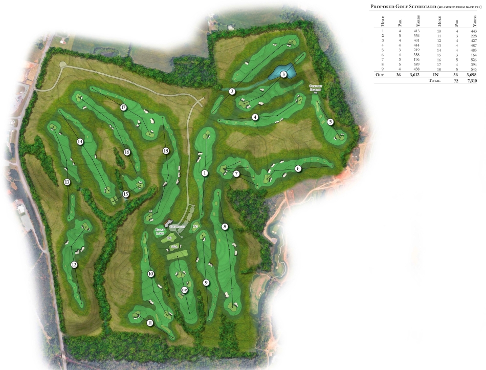 The routing map of TGR Design’s new course at Tributer Resort in Virgina (Image: TGR Design)