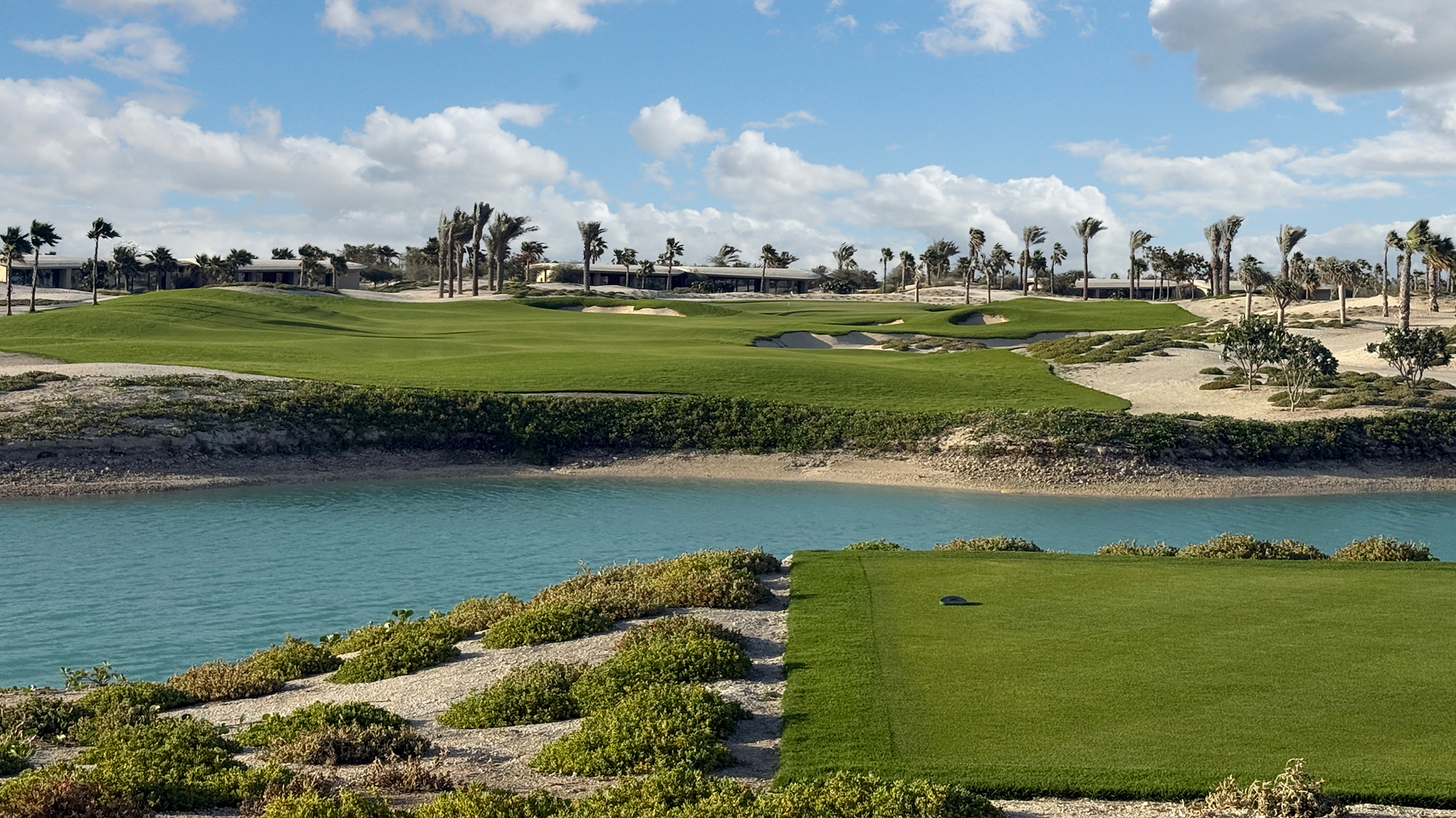 The short sixteenth plays from the same small island to a well-defended green (Photo: Brian Curley)
