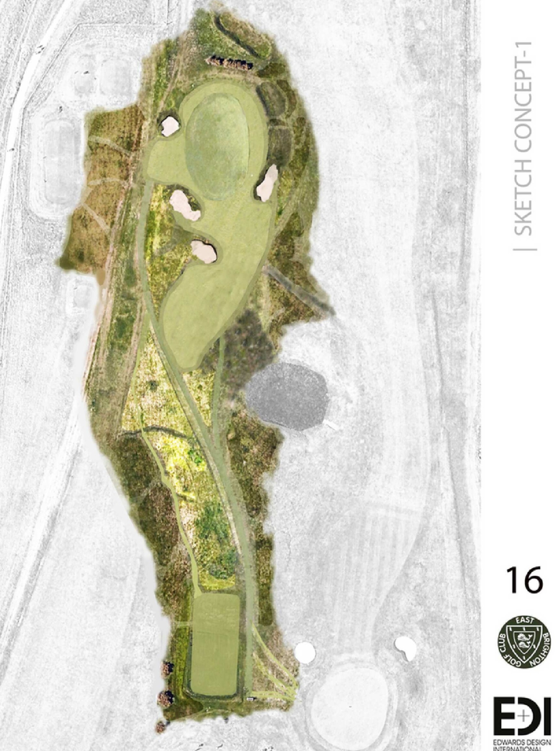 James Edwards’ sketch for the renovated sixteenth (Image: EDI-Golf)