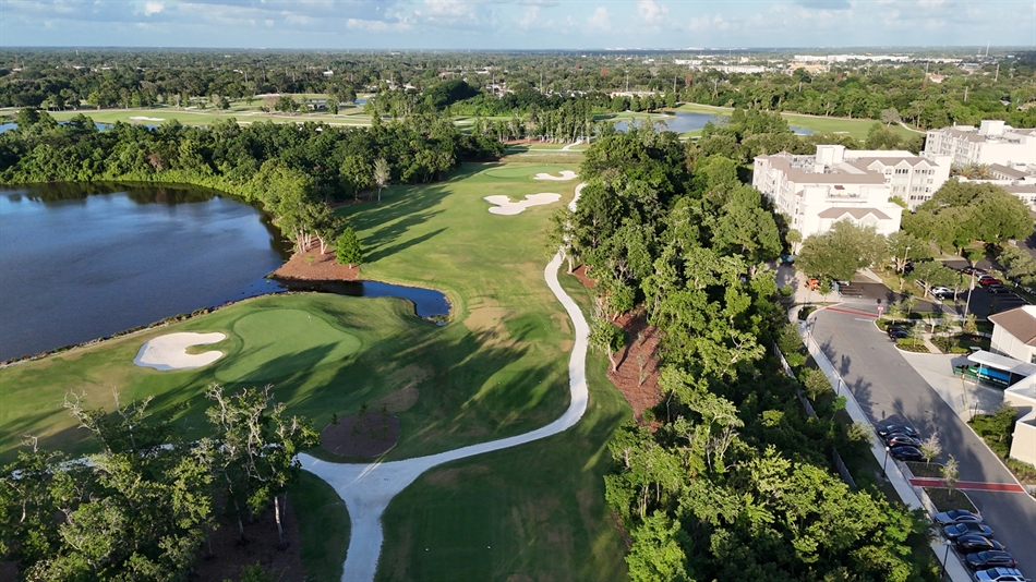 Fill from Interlachen’s lakes has been used to raise up the seventh, which was completely flooded by Hurricane Helene in 2024 (Photo: Interlachen Country Club)
