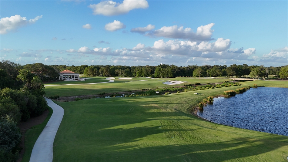 The ninth is now a short par-three over water to an angled green (Photo: Interlachen Country Club)