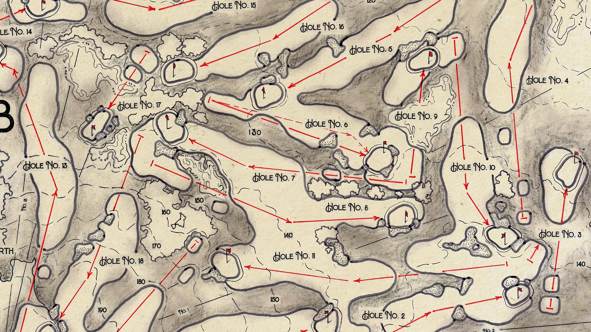 Options on the driveable par-four sixth appear to be somewhat reminiscent of those at Riviera’s famous tenth hole, while holes seven, eight and eleven share a large expanse of fairway (Image: Don Placek)