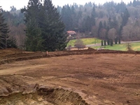 Kip Kalbrener and Mark Miller remodeling seventh green at Gig Harbor